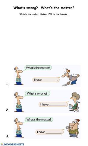 Health Problems - What's the Matter?  What's Wrong?  Part 1