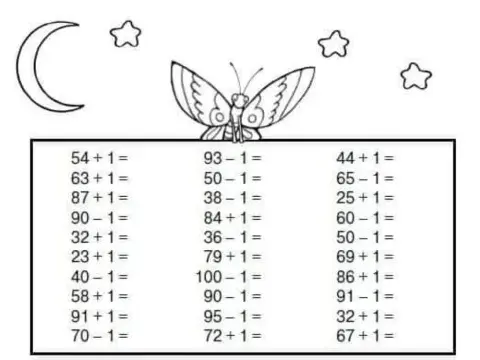 Математика, додавання та віднімання 1