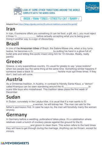 Some other traditions around the world