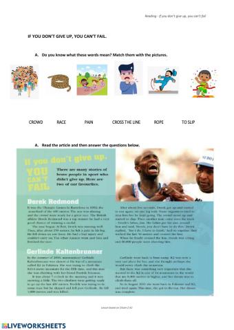 Sports: if you don't give up, you can't fail