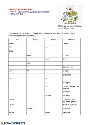 Irregular verbe part2