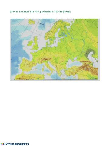 Ríos, penínsulas e illas de Europa