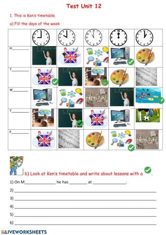 Chatterbox 2 Unit 12 Days of the week, school timetable