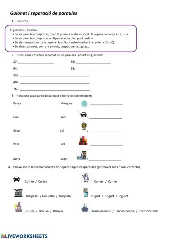 Guionet i separació de paraules