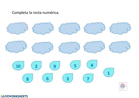 Completa la recta numérica