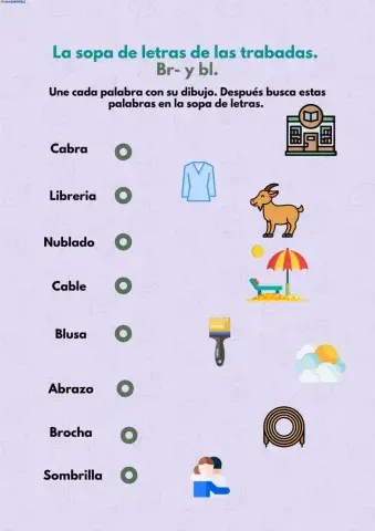 Sopa de letras con trabadas