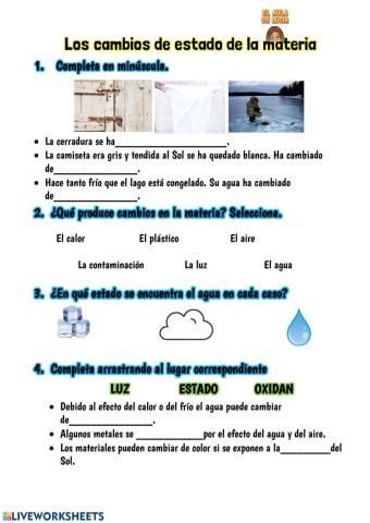 Los cambios de estado de los materiales