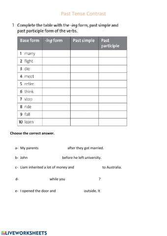 Grammar & Vocabulary Practice