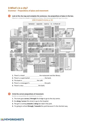 Prepositions of place - movement
