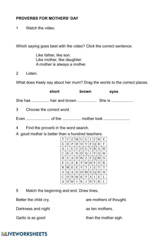 Proverbs for mothers' day