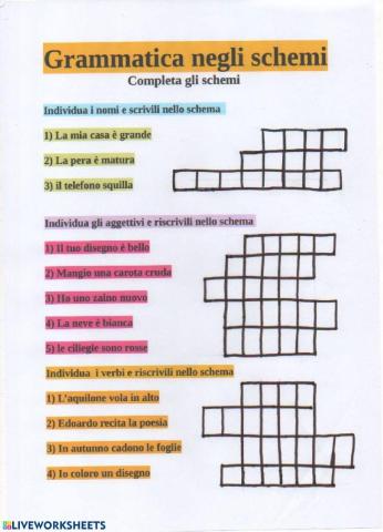 gramatica negli shemi