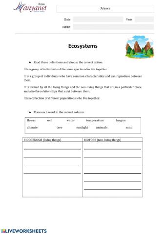 Ecosystems concepts