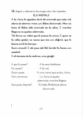 Comprensió els animals