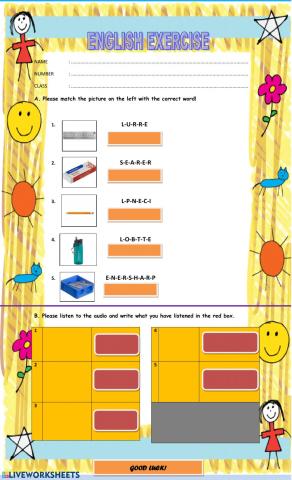 Things in school bag