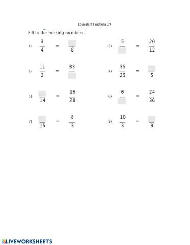 Equivalent Fractions
