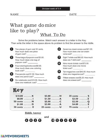 Division - money problems