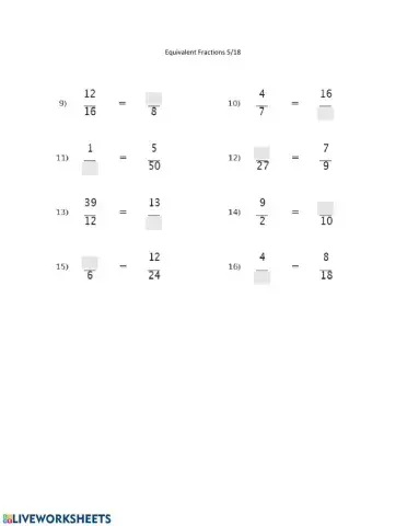 Equivalent Fractions
