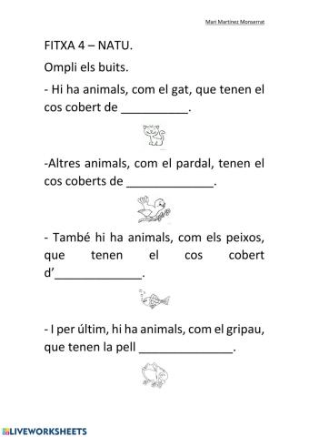 El cos dels animals