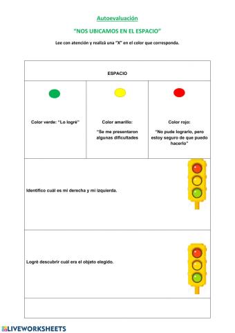 Autoevaluación -Espacio-