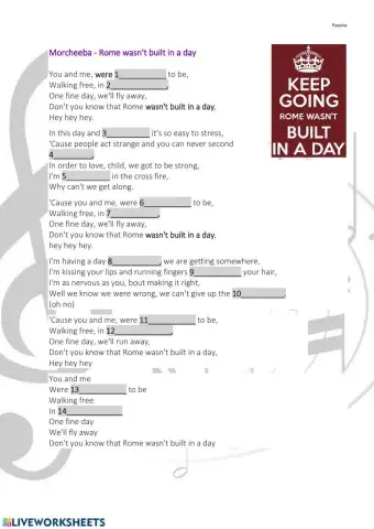 Song - Rome wasn't built in a day (Morcheeba)