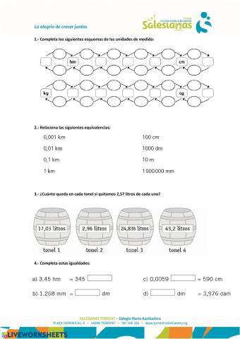 Prueba Tema 8: Unidades de medida
