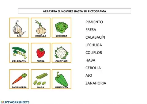 Nombres verduras 1
