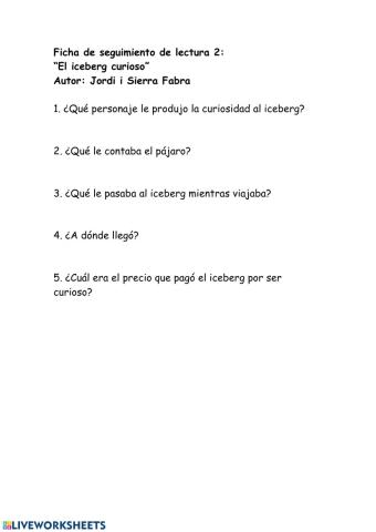 Ficha de seguimiento lector 2. El iceberg curioso