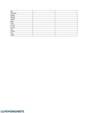 Irregular Verbs (be-find)