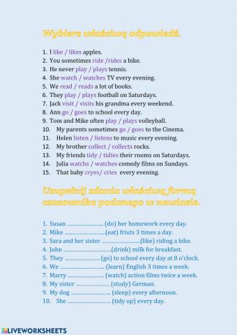 Present Simple - affirmative