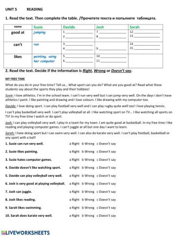 Reading  Your Space  5th Grade Unit 5