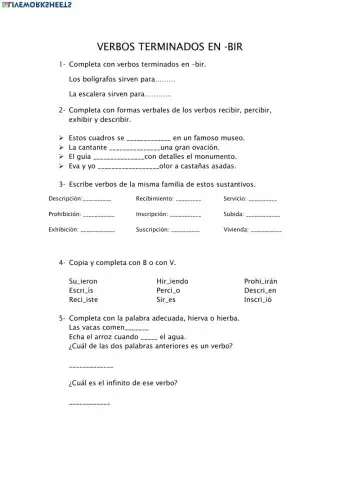 Verbos terminados en -bir