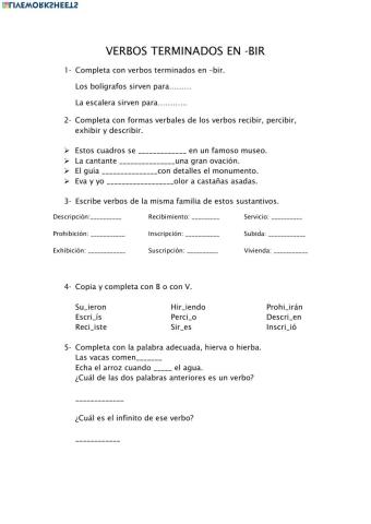 Verbos terminados en -bir