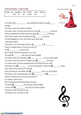 Song - Chris De Burgh -- Lady In Red