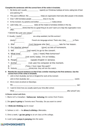 Present Simple vs Present Continuous