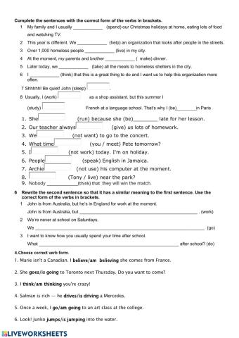 Present Simple vs Present Continuous