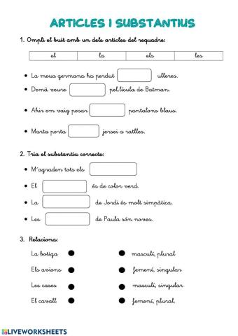Articles i substantius