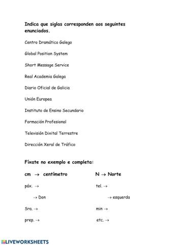 As siglas e as abreviaturas