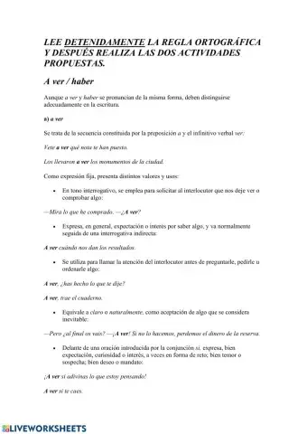 Ortografia uso a ver- haber