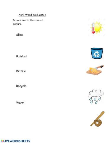 April Word Wall Match