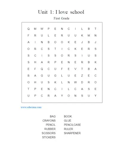 Wordsearch Unit 1
