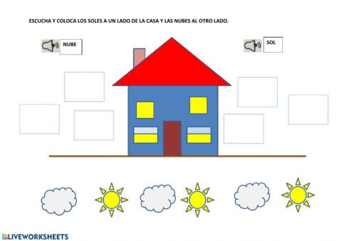 Coloca a un lado y a otro