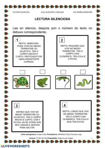 Lectura silenciosa. comprensión lectora