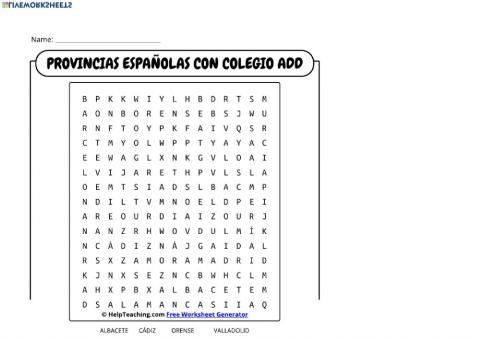 Sopa de letras amor de dios