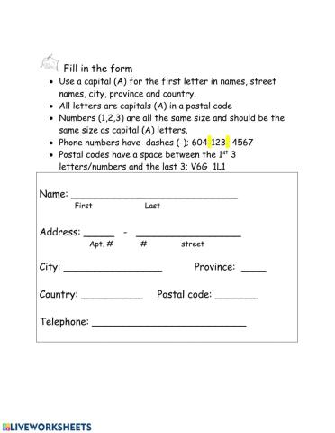Fill in the form