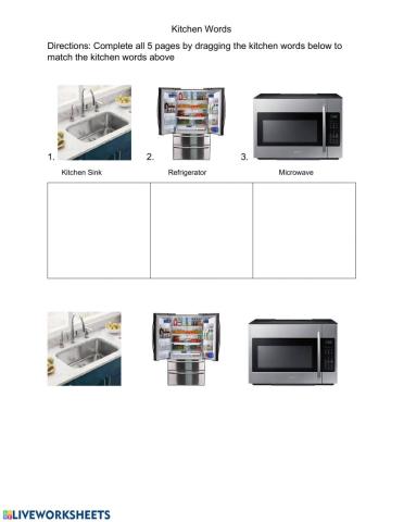 Functional words match - Kitchen words