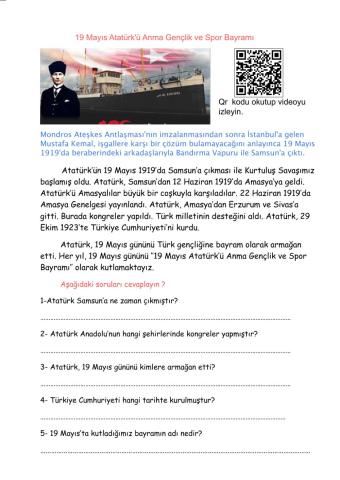 19 MAYIS ATATÜRK'Ü ANMA GENÇLİK VE SPOR BAYRAMI