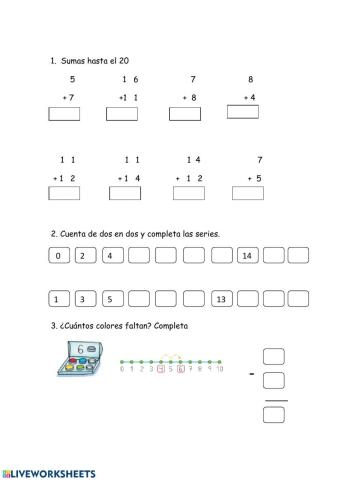 Sumas hasta el 20