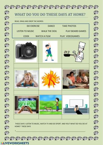 Activities during the confinement