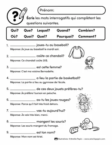 Les mots interrogatifs