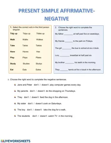 Present simple tense